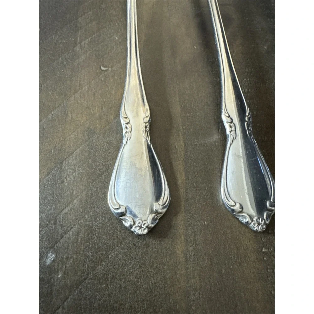 Oneida Oneidacraft Deluxe CHATELAINE Stainless Iced Tea Spoons-3